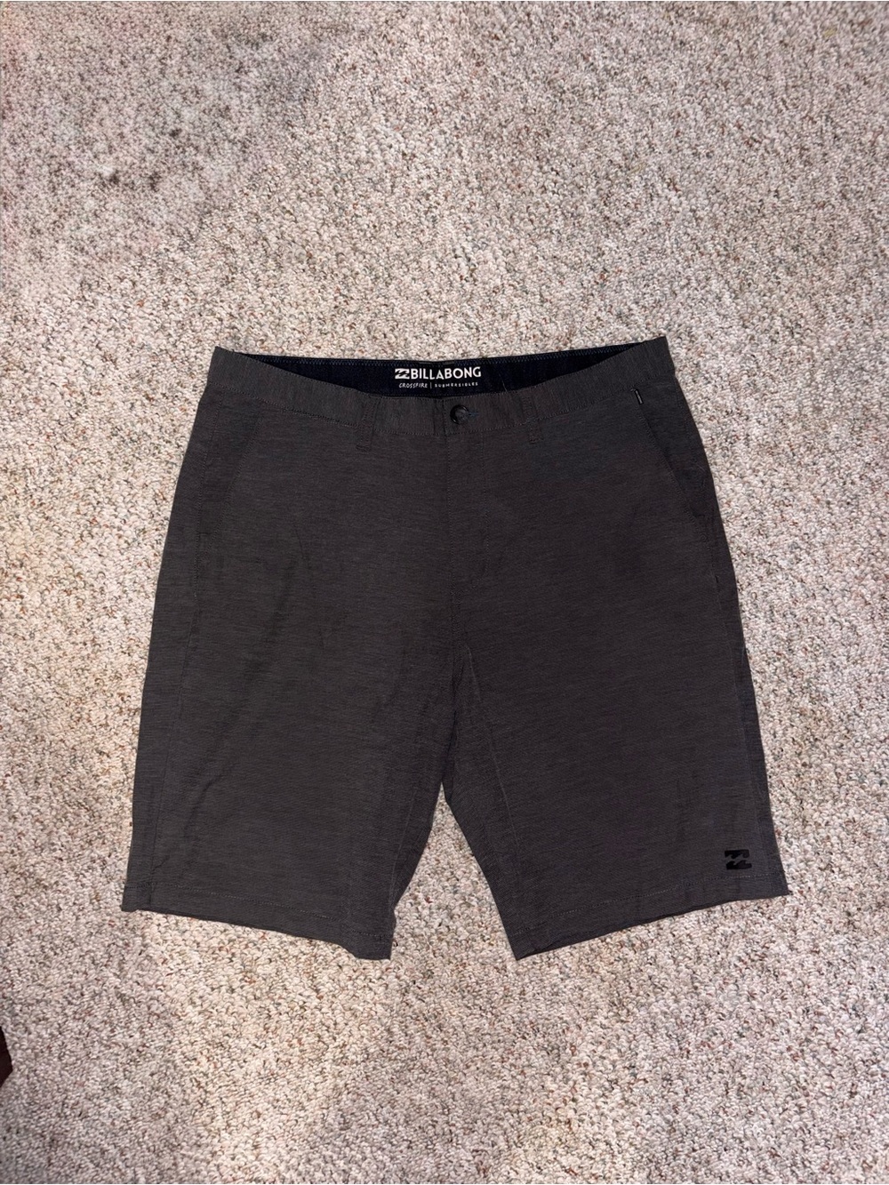 Billabong Men's Dark Gray Flat Front Shorts 36